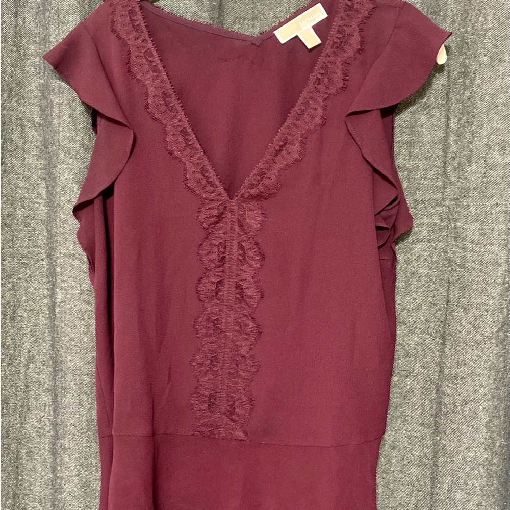 MICHAEL Michael Kors plum Lace V-Neck Blouse